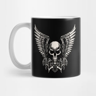 Winged Robo-Skull Mug